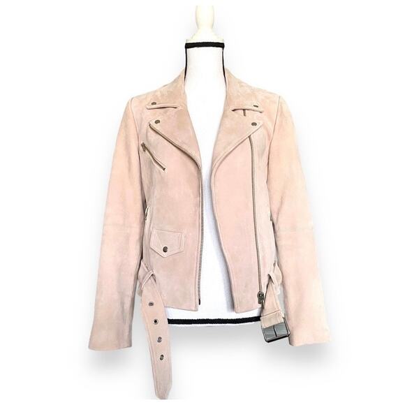Veda Jayne Suede Leather Moto Jacket
Wmn's Size S Cloud Pink Biker Chic New - Picture 1 of 11